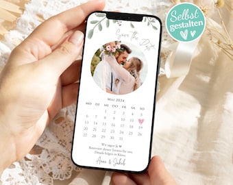 Save the Date | Selbst gestalten für WhatsApp | Digitale Einladung | Versenden per WhatsApp | Editierbar | Hochzeitseinladung | Party