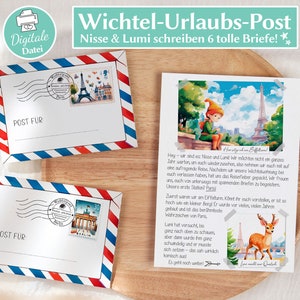 Wichtelbriefe aus dem Urlaub | zum Ausdrucken | Wichtelpost | Urlaubsgrüße vom Wichtel | Nisse & Lumi | Geschichten für Kinder