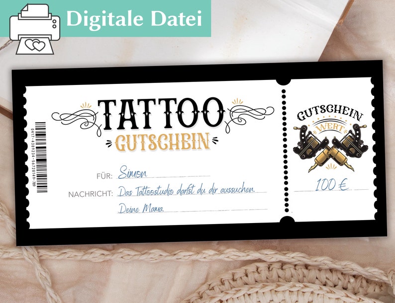 Tattoo verschenken mit Gutschein