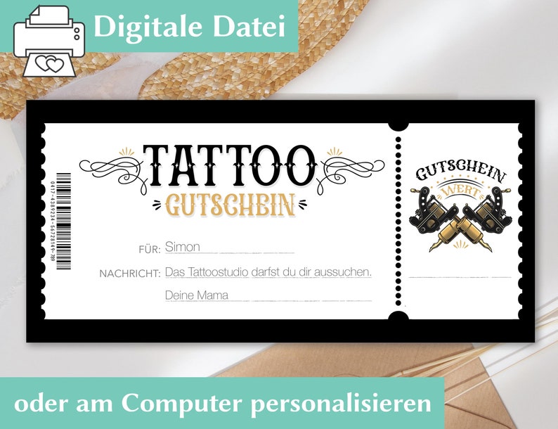 Tattoo Gutschein basteln