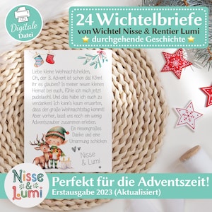 24 Wichtelbriefe zum Ausdrucken | Adventskalender | Wichtelpost | Wichtelzubehör | Weihnachten | Adventsdekoration | Weihnachtszeit