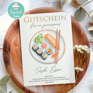 Sushi Gutschein Essen Gehen Zeit statt Zeug Geburtstagsgutschein beste Freundin zum Sushi einladen