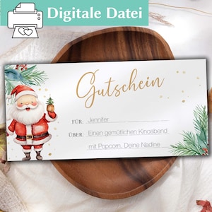 Gift voucher Christmas | Voucher template Editable | to print | Voucher for shared time | Christmas market