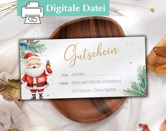 Geschenkgutschein Weihnachten | Gutschein Vorlage Editierbar | zum ausdrucken | Gutschein gemeinsame Zeit | Weihnachtsmarkt