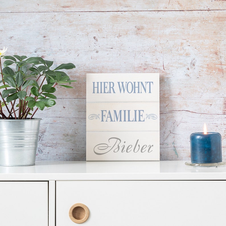 Namensschild aus Holz Familienschild für den Eingangsbereich Geschenk zum Einzug Bild 3