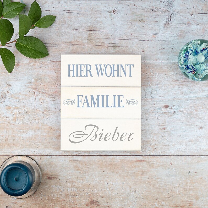 Namensschild aus Holz Familienschild für den Eingangsbereich Geschenk zum Einzug Bild 2