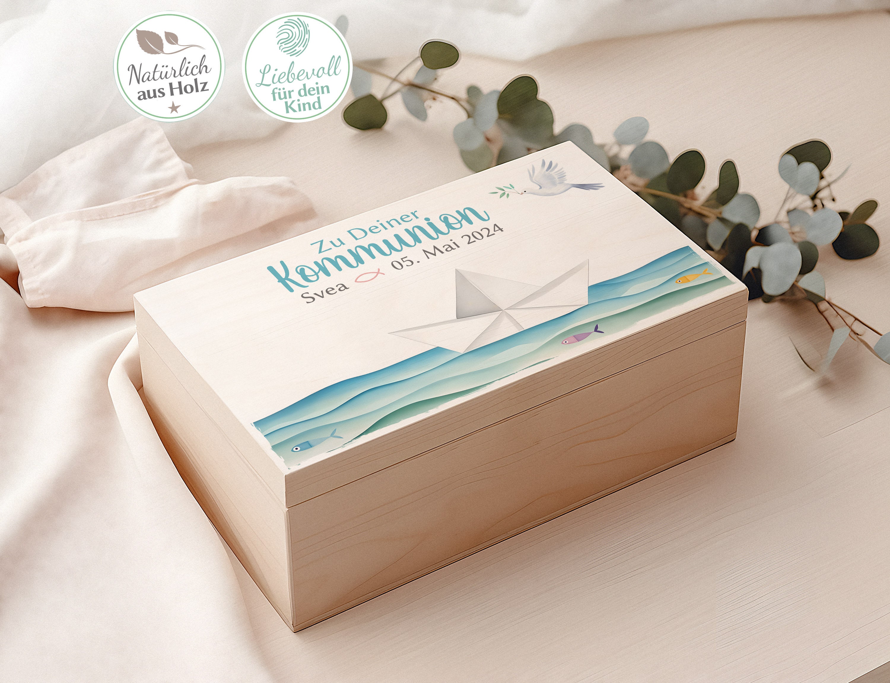 Personalized Communion Keepsake Box, First Communion Gift - Storage for ...