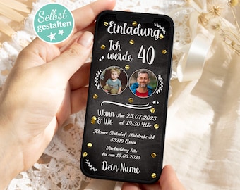 Digital Birthday Invitation WhatsApp Editable E-Card for Birthday Party Sendable Invite