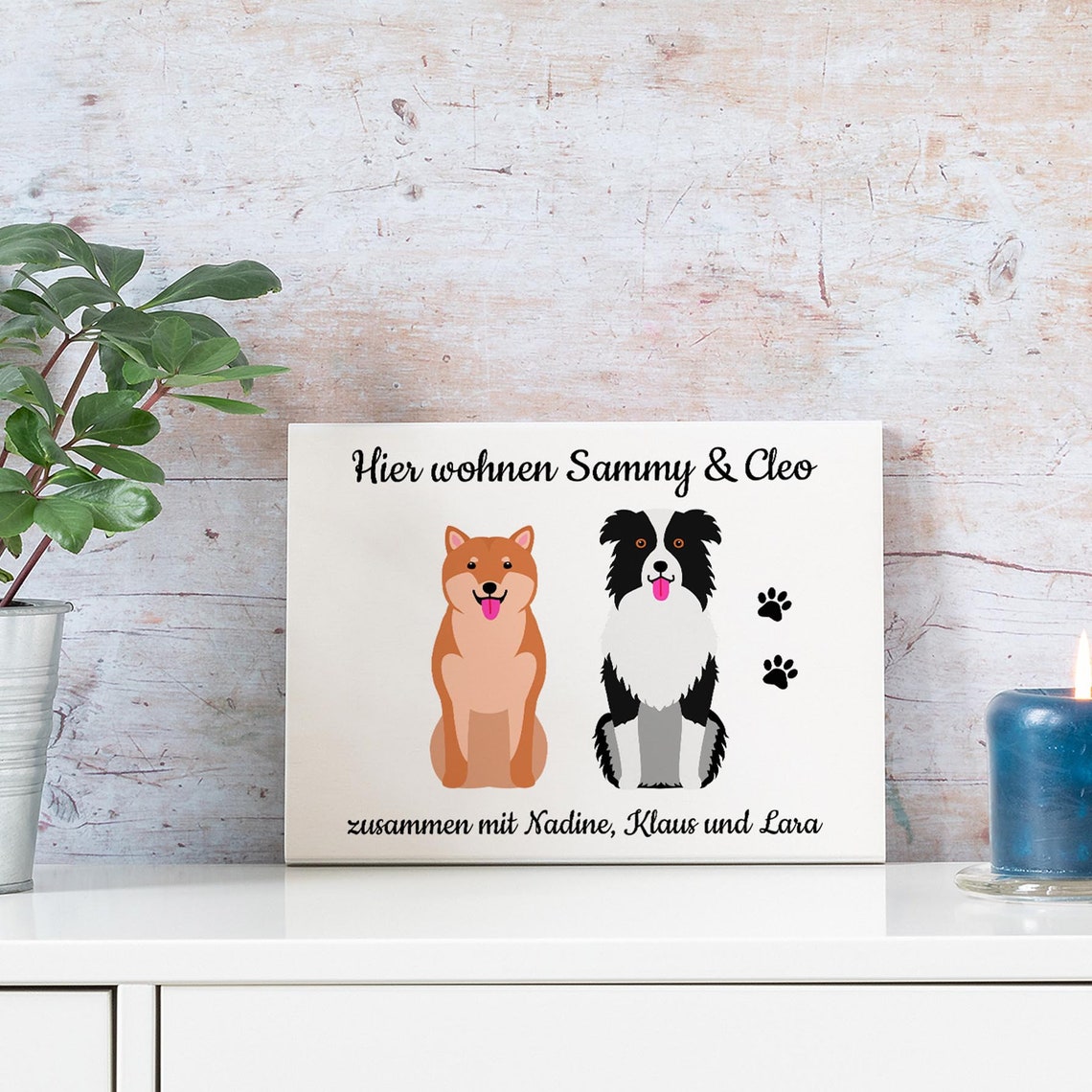 Hund Türschild aus Holz Hunde Schild Familienschild mit Etsy