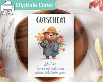 Gutschein editierbar | Gutschein Muttertag | zum Ausdrucken | Gutscheinvorlage | Verpacken | Geschenkidee | Geschenkgutschein