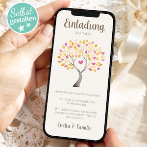 Invitation au baptême Invitation numérique WhatsApp au baptême Communion / Confirmation Téléchargement instantané, Invitation au baptême via E-Card