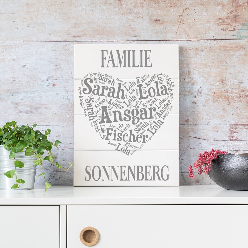 Türschild personalisiert Familienschild Willkommensschild Haustüre Wanddekoration Weihnachtsgeschenk Idee Bild 2