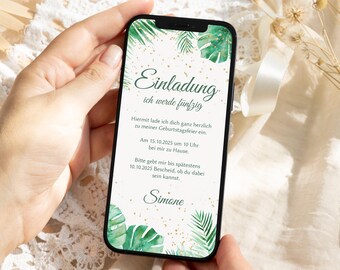 Digital Birthday Invitation WhatsApp Editable E-Card for Birthday Party Sendable Invite