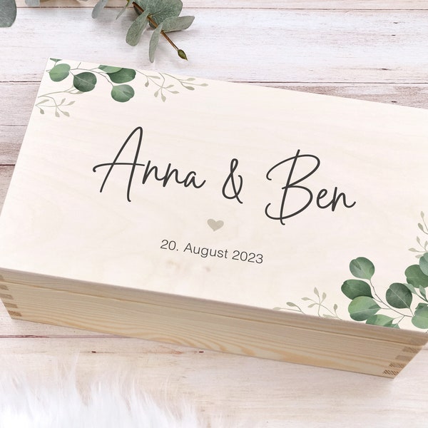 Hochzeitsgeschenk personalisiert | Erinnerungskiste zur Hochzeit | Aufbewahrungskiste für Hochzeitsfotos | Geschenk fürs Brautpaar