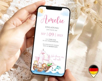 Christening invitation digital | personalized | Noah's Ark | To send via WhatsApp | Invitation baptism