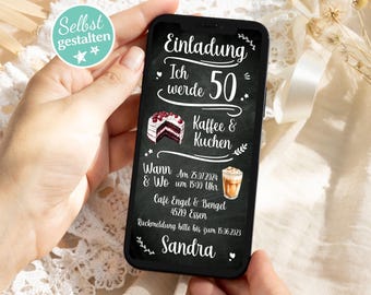 Digital Birthday Invitation WhatsApp Editable E-Card for Birthday Party Sendable Invite