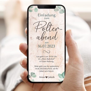 Elegante invito all'addio al celibato come Whatsapp eCard - Biglietto d'invito personalizzabile