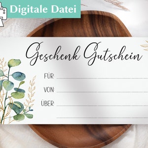 Gutscheinvorlage |  Editierbar | Ausdrucken | Gutschein zum Geburtstag | Zeit schenken | Geschenkidee | Geldgutschein | Digital