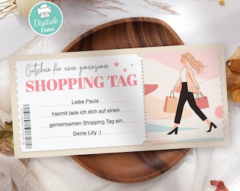 Shopping Gutschein Shopping Queen Geldgeschenk Einkaufen Shopping Tag Einzigartige Geschenkidee | Gutschein Shoppen