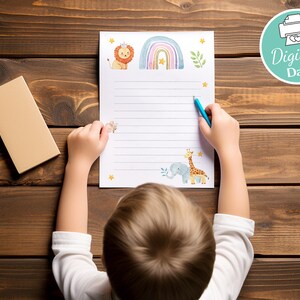 Stationery to print Children DIN A5 digital animals stationery in three formats for download