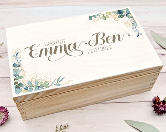 Erinnerungskiste zur Hochzeit | Hochzeitsgeschenk personalisiert | Geschenke fürs Brautpaar | Aufbewahrungskiste für Hochzeitsfotos