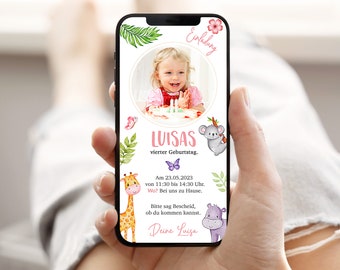 WhatsApp invitación cumpleaños infantil | Invitación digital para cumpleaños de niños | Invitación WhatsApp | Tarjeta electrónica personalizada para fiesta de cumpleaños