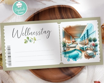 Wellness voucher template Digital wellness voucher to print out gift voucher