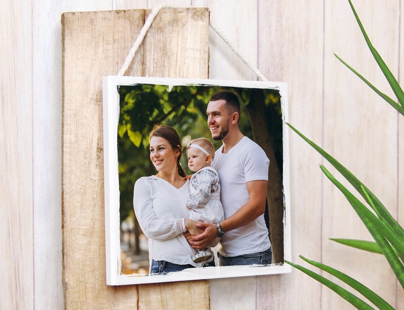 Christmas present for the family Photo Gift Photo on Wood Christmas 2022 image 1