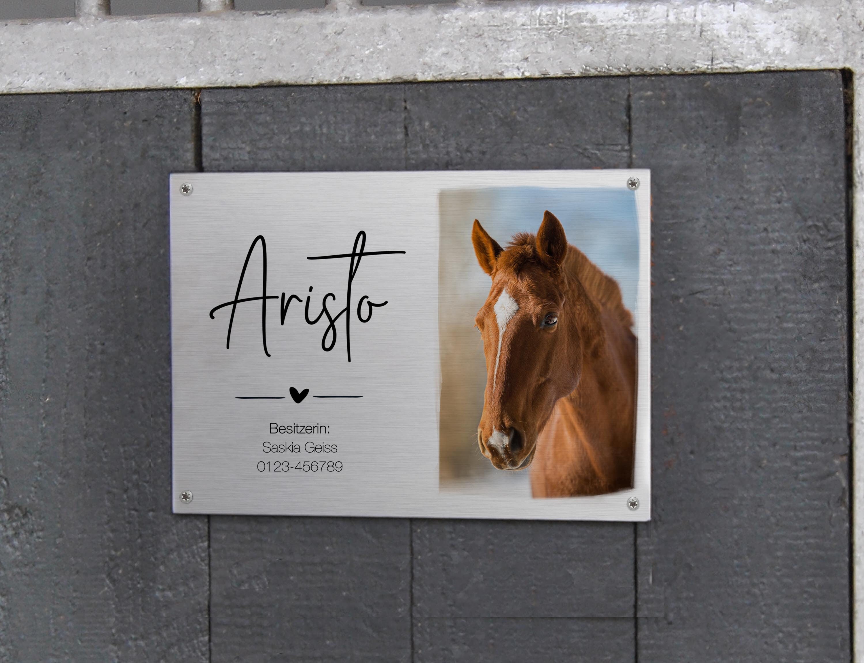 Personalized Box Sign for Horses Box High-quality Stainless Steel Sign With  Photo Print -  Finland