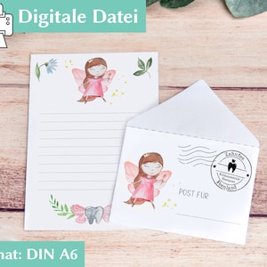 Publicación del Hada de los Dientes | imprimir | con sobres | carta | Cepíllate los dientes| Plantilla | Regalo | niño de escuela | Digital