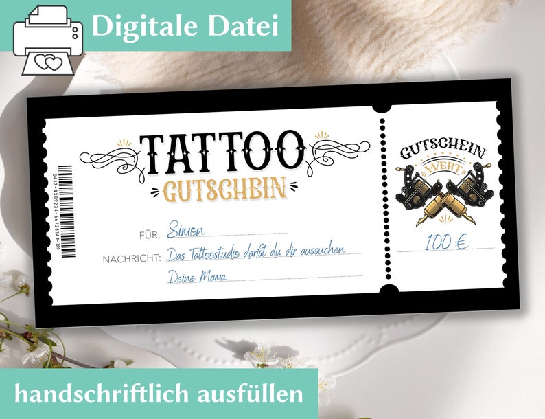 Tattoo Gutschein zum Download