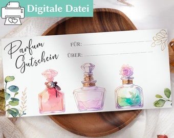 Gutscheinvorlage | Parfum Gutschein | Digitaler Geschenkgutschein | Beste Freundin | Einzigartige Geschenkidee