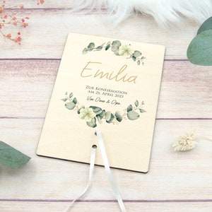 Gift of money for confirmation, personalized gift card with eucalyptus image 4