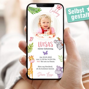 WhatsApp uitnodiging kinderverjaardag | ontwerp zelf | Digitale uitnodiging voor de verjaardag van een kind | Uitnodiging WhatsApp | Verjaardagsfeest