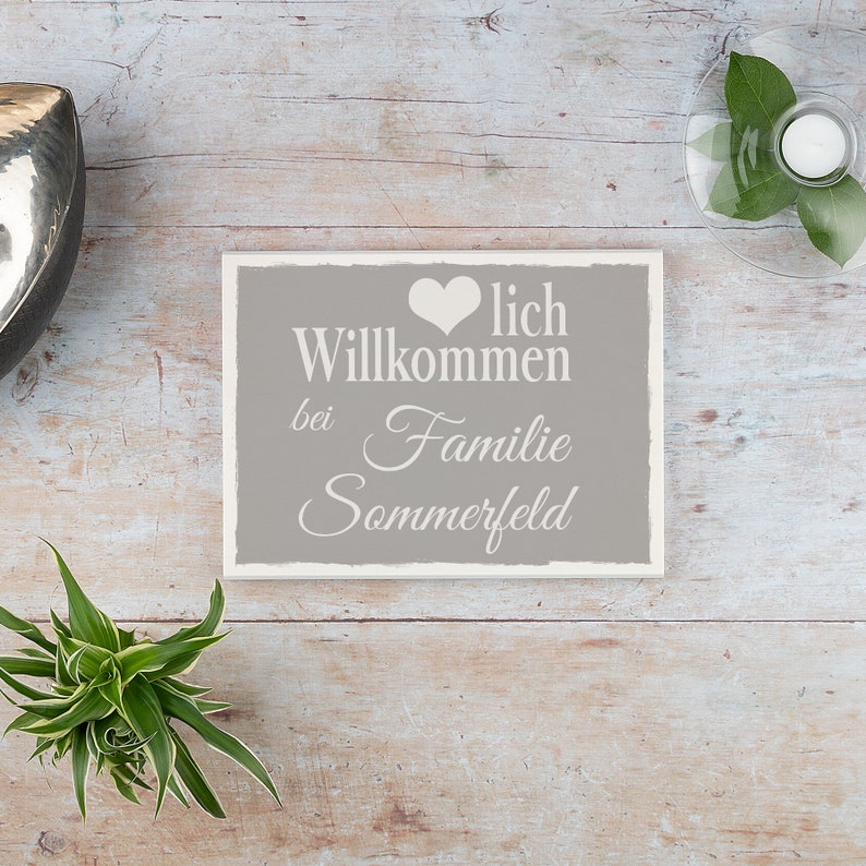 Türschild Haustür aus Holz personalisiertes Familienschild besonderes Weihnachtsgeschenk Geschenk Bild 3