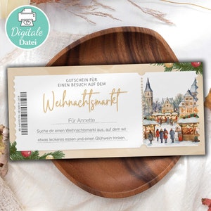Weihnachtsmarkt Gutschein | Personalisierter Gutschein | Geschenkgutschein | Gutschein Karte | Zeit statt Zeug | Einzigartige Geschenkidee