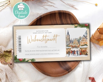 Weihnachtsmarkt Gutschein | Personalisierter Gutschein | Geschenkgutschein | Gutschein Karte | Zeit statt Zeug | Einzigartige Geschenkidee