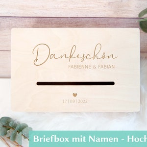 Hochzeitsbox für Briefe, mit Einwurfschlitz, Holzkiste