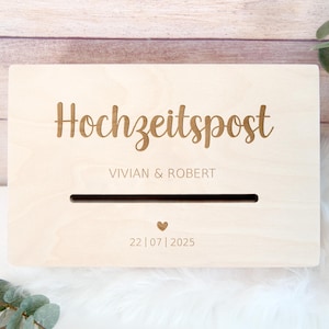 Hochzeitspost Briefbox Hochzeit personalisiert Erinnerungsbox aus Holz Holzbox für Hochzeitsbriefe Aufbewahrung, Geschenk Hochzeit