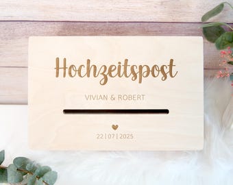 Wedding post letter box wedding personalized memory box made of wood wooden box for wedding letters storage, gift wedding