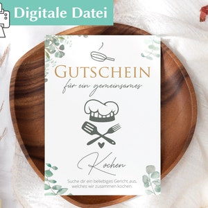 Gutschein Vorlage | Kochen | Zeit statt Zeug | Kleinigkeit | Weihnachten | Geschenkidee | selbst drucken | gemeinsam | Digital