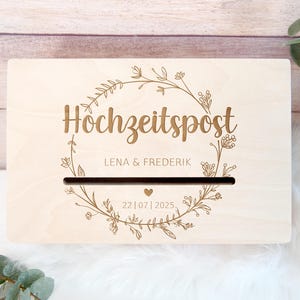 Briefbox Hochzeit für Hochzeitspost personalisiert Erinnerungsbox aus Holz Holzbox für Hochzeitsbriefe Aufbewahrung, Geschenk Hochzeit