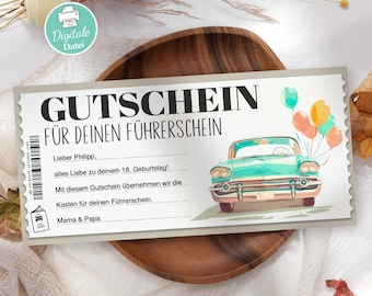 Gutschein Führerschein Vorlage Fahrstunden zum Ausdrucken Gutscheinvorlage Fahrschule Digital