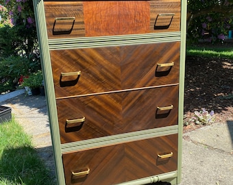 VENDU* Commode cascade art déco vert sauge des années 30