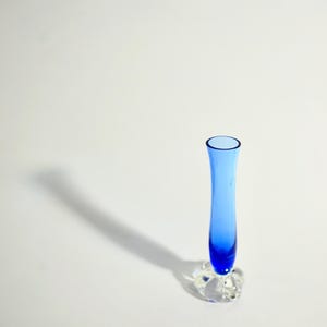 Cobalt Swedish Lead Crystal Blown Glass Elephant Foot Vase