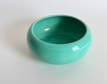 Cuenco vintage de cerámica turquesa de Pacific Pottery, cerámica esmaltada brillante, marcado 1512