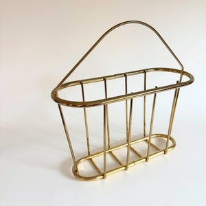 Vintage Brass Magazine Rack: Mid-Century Hollywood Regency Decor