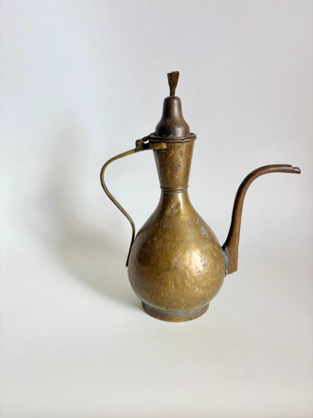 Vintage 19th Century Brass Ewer Pitcher - Middle Eastern Handcrafted ...