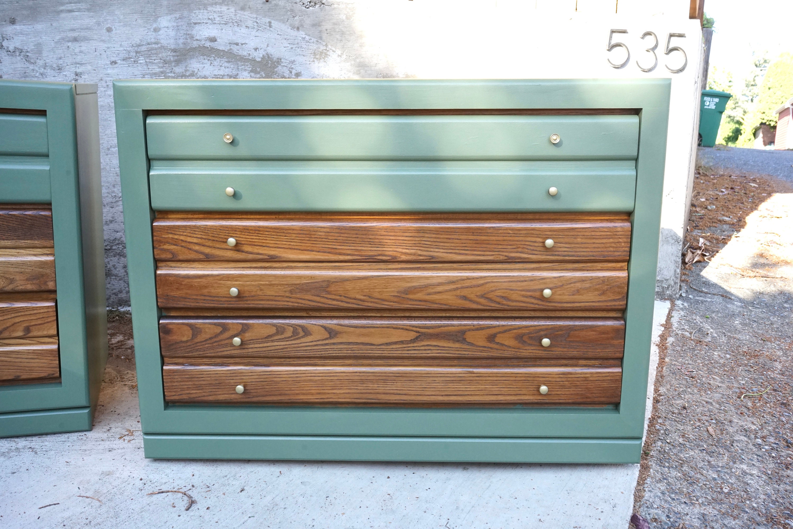 Photo inspiration: Gallery Detail: Sold Pair Of Vintage Sage Green Wood Oversized Nightstands End