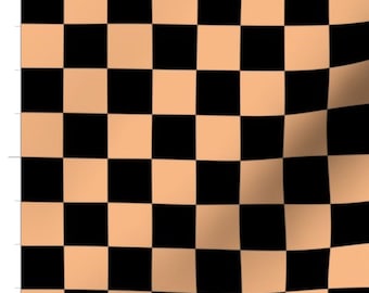 Black and Orange Checkerboard Fabric By The Yard | Fabric Basics | Coordinates